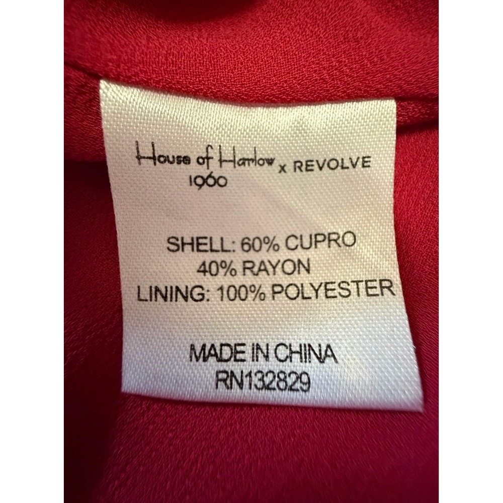House of Harlow 1960 x Revolve Silky Red Boho Bell Sleeve Wrap Dress Large - Picture 12 of 16